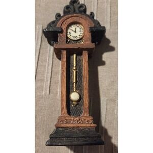 Miniature Doll House‎ Grandfather Clock Metal/Resin Vintage